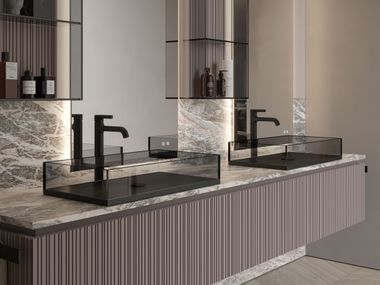 Rectangular countertop crystal washbasin NYÙ 17 Ideagroup