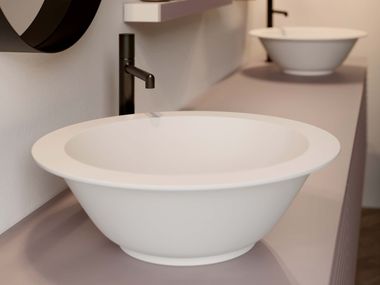 Countertop round ceramic washbasin NYÙ 17 | Vanity unit Ideagroup