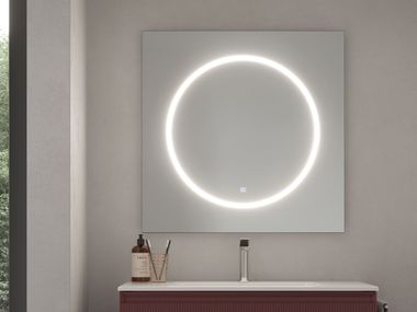 Wall-mounted bathroom mirror with integrated lighting NYÙ 17 | Vanity unit Ideagroup