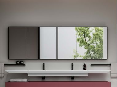 Wall-mounted rectangular bathroom mirror NYÙ 17 | Vanity unit Ideagroup