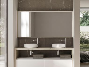 Wall-mounted rectangular bathroom mirror NYÙ 17 | Vanity unit Ideagroup