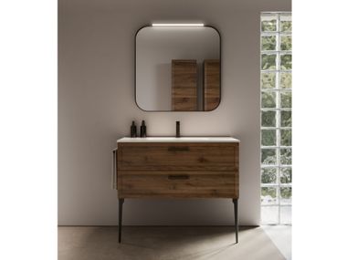 Consolle lavabo in legno con specchio e piano in ceramica  PROVENCE 04 Ideagroup
