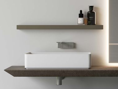 Rectangular Cristalplant® washbasin RIVA06 Ideagroup