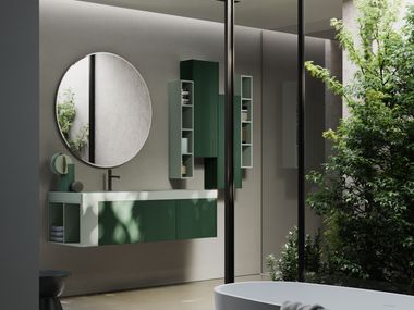 Wall-mounted vanity unit with integrated washbasin SENSE 15 Ideagroup