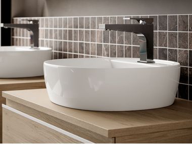 Lavabo rotondo da appoggio in ceramica SINDY Ideagroup