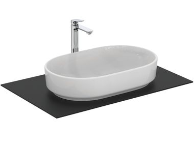 Oval countertop ceramic washbasin I.LIFE O T573101 Ideal Standard