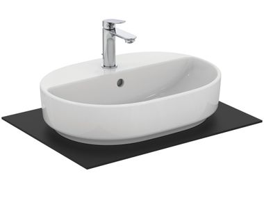 Oval countertop ceramic washbasin with overflow I.LIFE O T573401 Ideal Standard