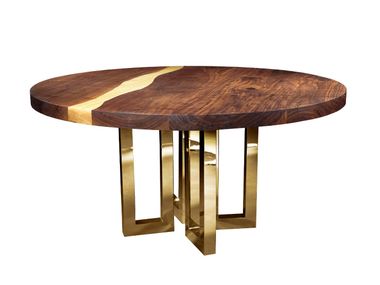 Round custom walnut table IL PEZZO 6 ROUND TABLE Il Pezzo Mancante