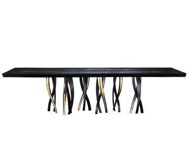 Solid wood dining table IL PEZZO 8 BLACK TABLE Il Pezzo Mancante