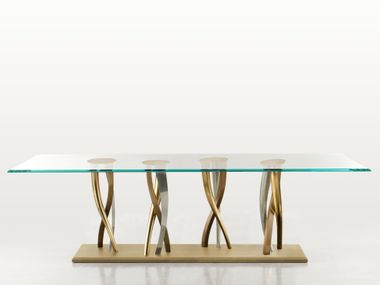 Custom glass dining table IL PEZZO 8 GLASS TABLE Il Pezzo Mancante