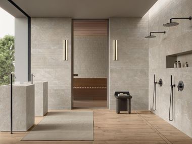 Porcelain stoneware wall/floor tiles with stone effect ARCADIA CREMA Impronta Ceramiche