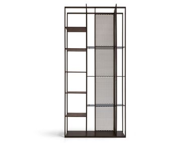 Double-sided Sucupira and metal bookcase ARKETIPO - ELECTRA In Stock