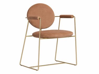 Leather chair with armrests BAXTER - GEMMA In Stock