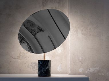 Lampada da tavolo orientabile a LED in marmo Verde Alpi DAVIDE GROPPI - CALVINO Green Alps marble In Stock