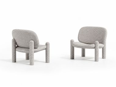 Fabric armchair with armrests DRIADE - TOTTORI ICE GREY In Stock
