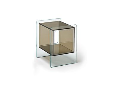 Glass bedside table FIAM - MAGIQUE CUBO In Stock