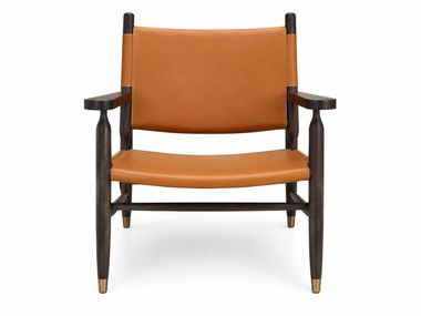 Solid wood armchair with leather upholstery FLEXFORM - TESSA S.H. In Stock