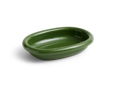 Coppa in terracotta HAY - BARRO OVAL DISH Small Green In Stock