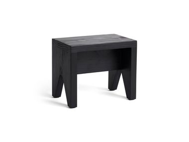 Low solid wood stool HAY - MANOLITO BLACK In Stock