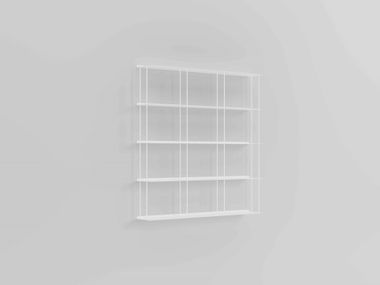 Wall-mounted custom sectional aluminium bookcase KRIPTONITE - KROSSING LIVING 100x100 WHITE In Stock