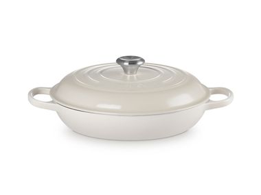 Bratentopf aus Gusseisen LE CREUSET - EVOLUTION Low 30 Meringue In Stock