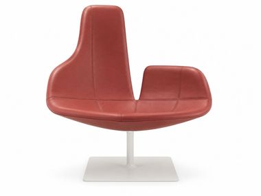 Swivel leather armchair MOROSO - FJORD In Stock