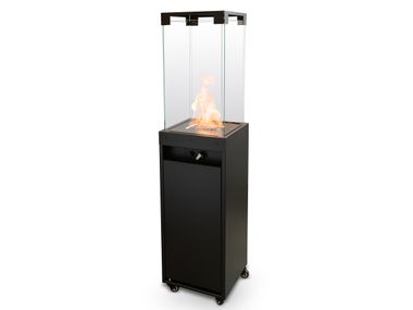 Outdoor freestanding gas glass and steel fireplace PLANIKA - FARO In Stock