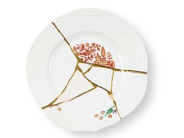 Piatto piano in porcellana SELETTI - KINTSUGI N°1 In Stock