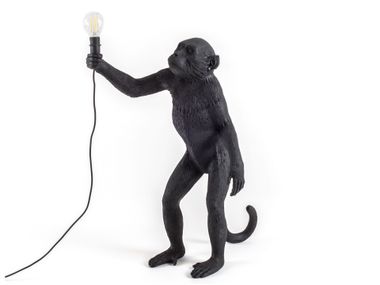 LED resin floor lamp SELETTI - THE MONKEY LAMP BLACK STANDING In Stock