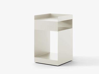 Powder coated steel coffee table with castors &TRADITION - ROTATE SC73 IVORY In Stock