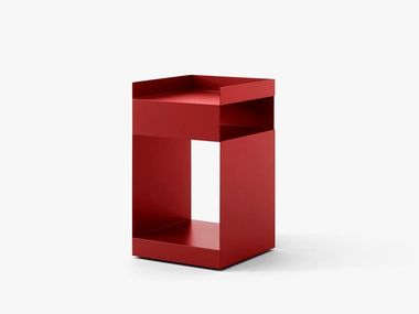 Powder coated steel coffee table with castors &TRADITION - ROTATE SC73 MERLOT In Stock