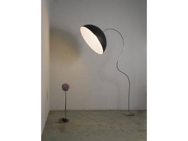 Resin floor lamp MEZZA LUNA PIANTANA In-es.artdesign