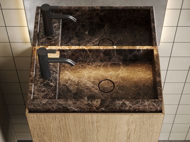 Rectangular Countertop marble handrinse basin SCALA Inbani
