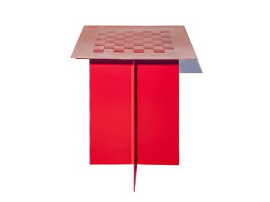 Square stainless steel coffee table with copper top ACROSS DAMA Incalmi