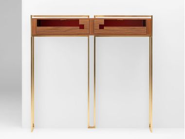 Consolle rettangolare in noce con cassetti ONORATA Incalmi