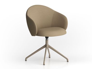 Trestle-based upholstered fabric chair with armrests VOLTA ARMCHAIR 4 STAR BASE Infiniti