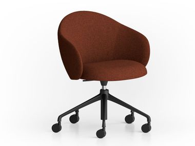 Upholstered fabric chair with castors VOLTA ARMCHAIR 5 STAR BASE UPDOWN Infiniti
