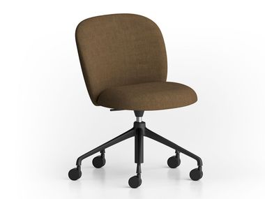 Upholstered fabric chair with castors VOLTA SIDE CHAIR 5 STAR BASE UPDOWN Infiniti