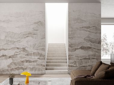 Panoramic washable wallpaper YAMA Inkiostro Bianco