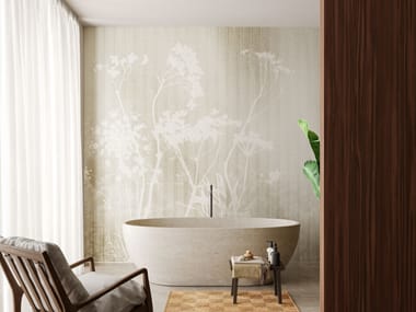 Inkiostro Bianco, YUMI Carta da parati panoramica lavabile