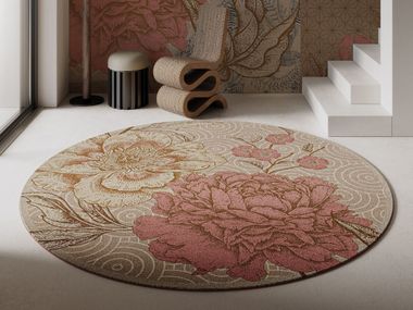 Alfombra de flores de poliamida KORA
