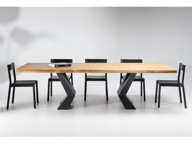 Rectangular steel and wood table ATLAS Italcollections
