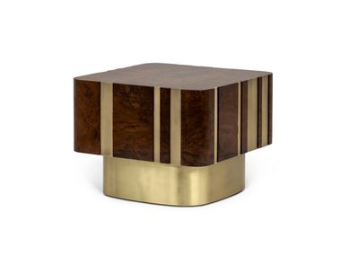 Square walnut central coffee table BAMBU JOSÉ LEITE DE CASTRO
