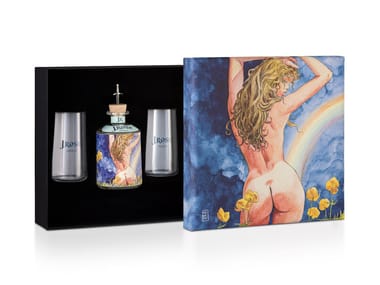 Box con bottiglia di gin e bicchieri J.ROSE LONDON DRY GIN J.Rose