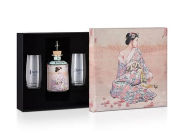 Box con bottiglia di gin e bicchieri J.ROSE LONDON DRY GIN J.Rose