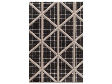 Rectangular handmade wool rug KIGUMI - Caviar/Liquorice Jaipur Rugs
