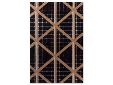 Rectangular handmade wool rug KIGUMI - Caviar/Natural Beige Jaipur Rugs