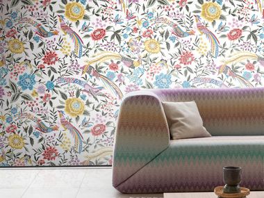 Washable wallpaper with floral pattern ORIENTAL GARDEN RICAMO Jannelli&Volpi