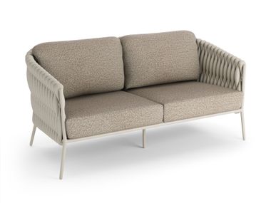 Lineares 2-Sitzer Gartensofa aus Stoff FORTUNA SOCKS Jati Kebon