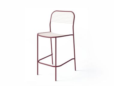 Sgabello impilabile da cucina in acciaio con schienale AERO Joyf